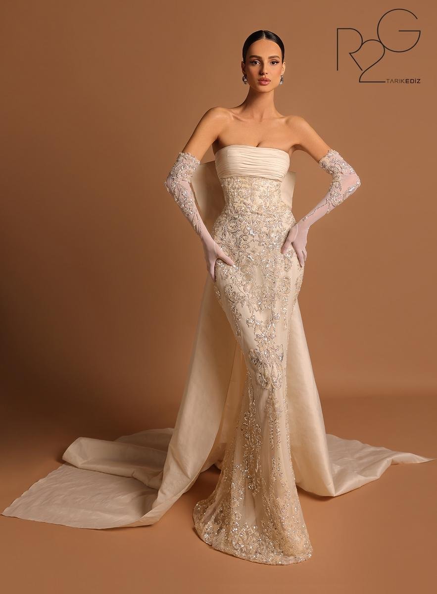 Tarik Ediz 53177 Vanilla Prom Dress