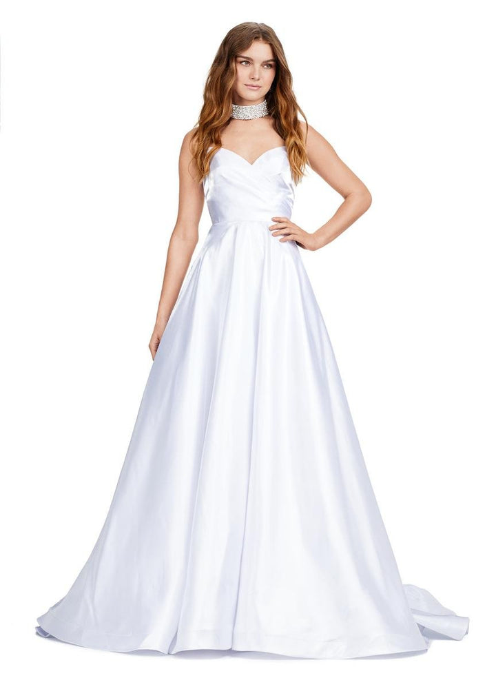 Ashley Lauren 11473 White Prom Dress