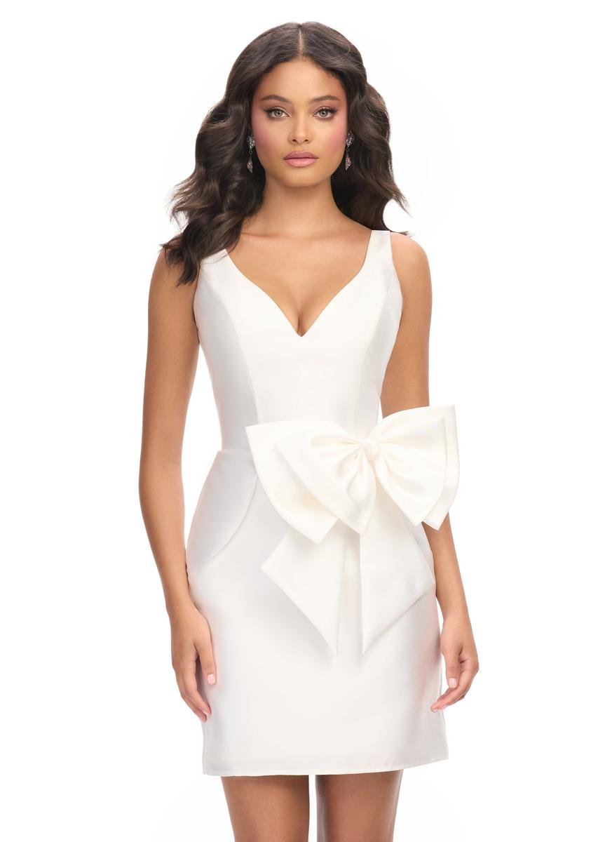 Ashley Lauren 4785 White Prom Dress