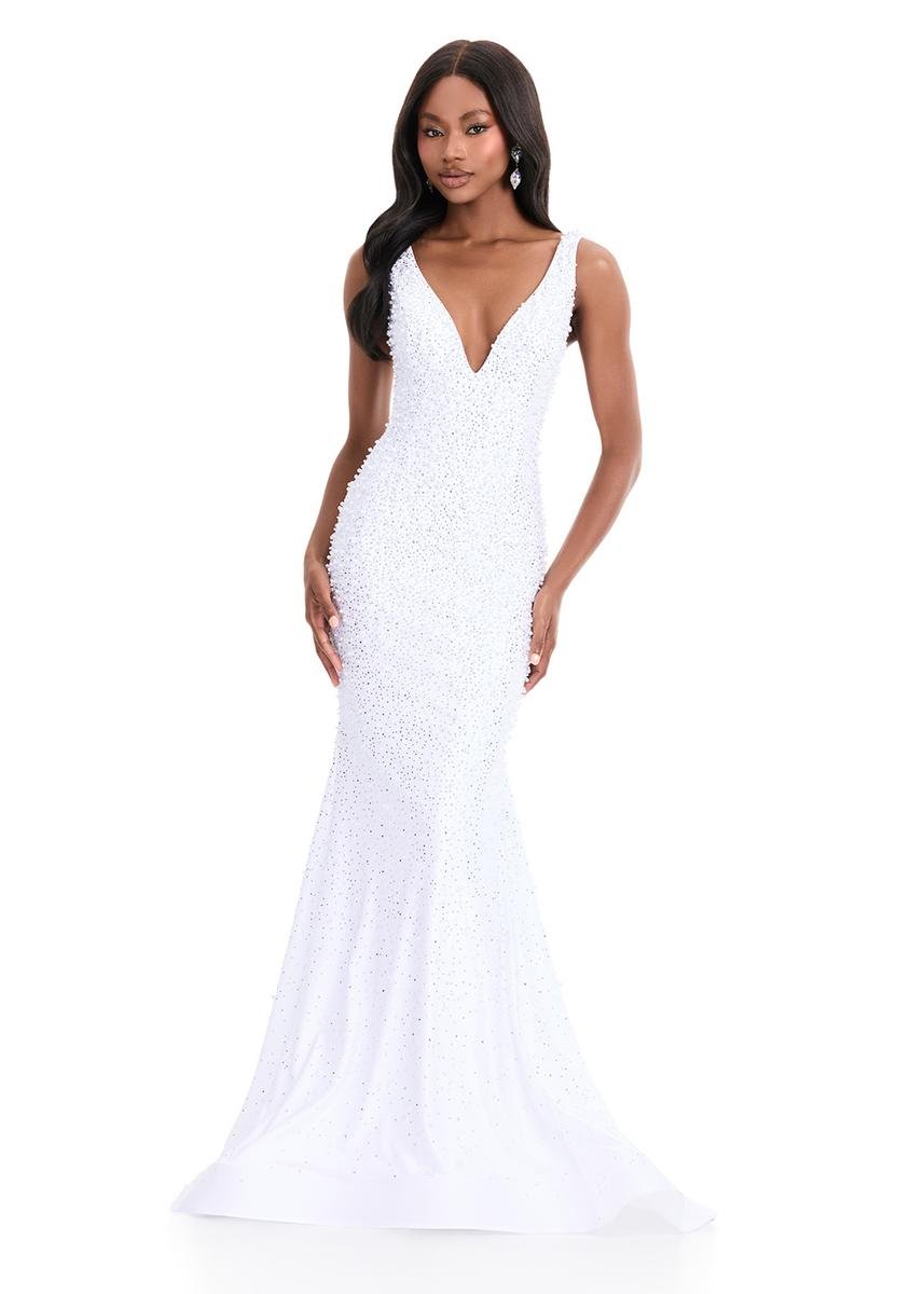 Ashley Lauren 12030 White Prom Dress
