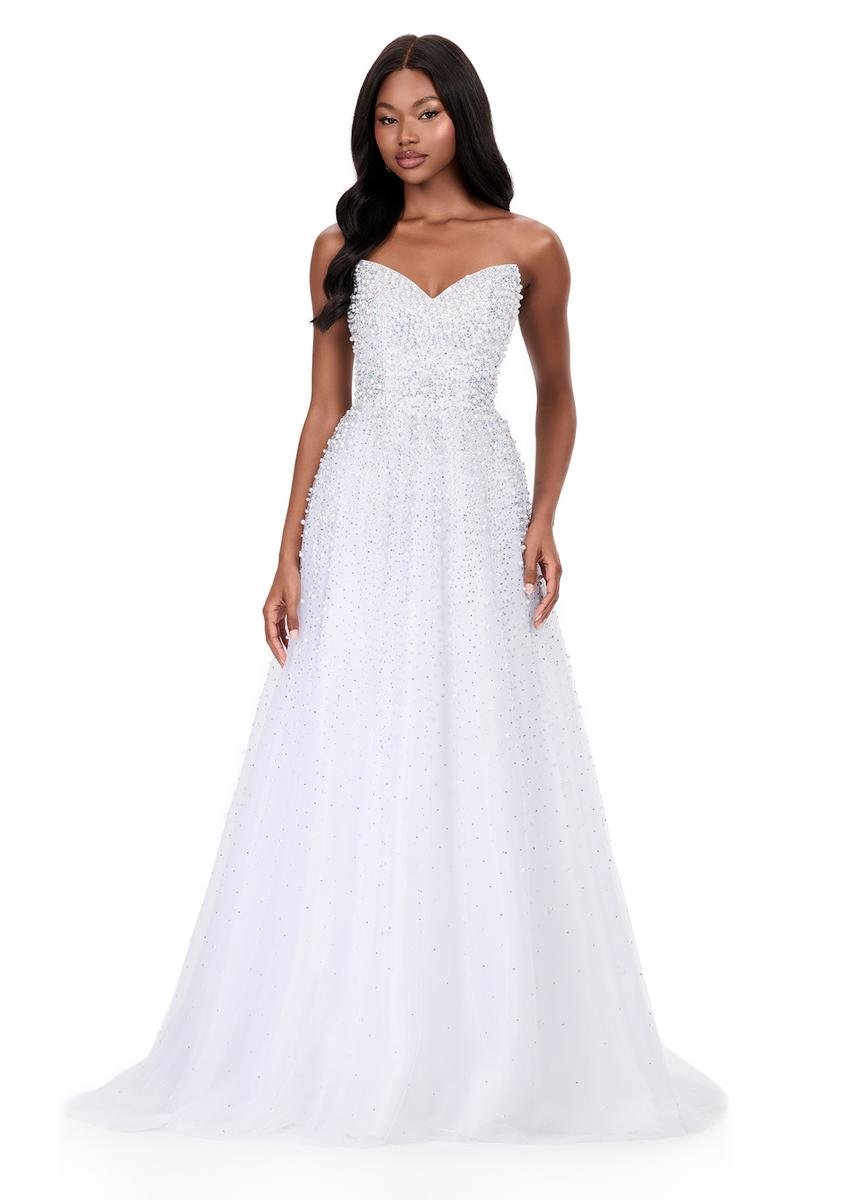 Ashley Lauren 12180 White Prom Dress