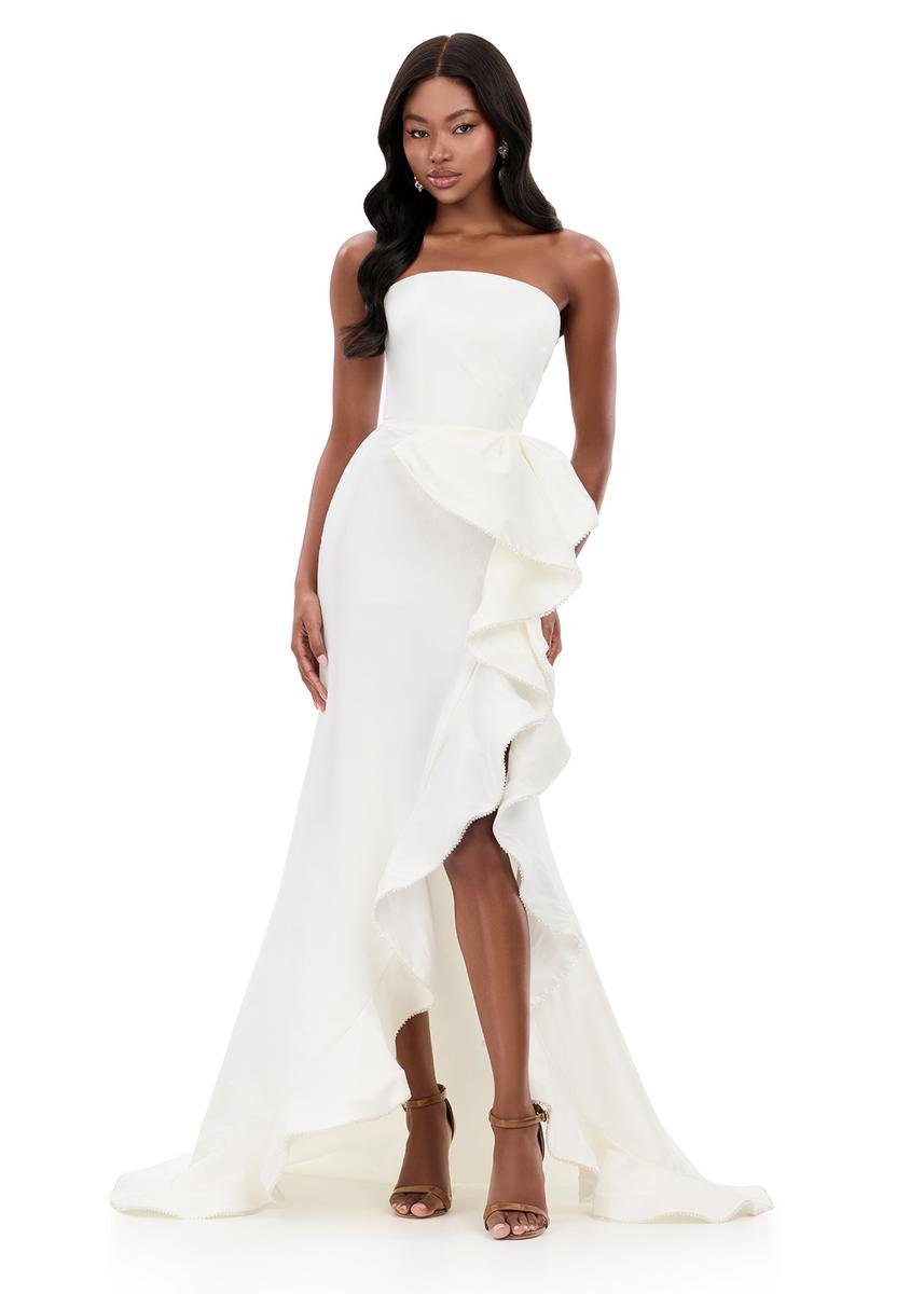 Ashley Lauren 12309 White Prom Dress