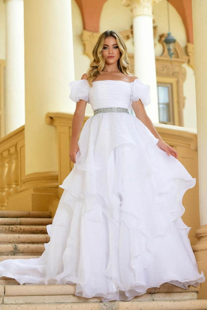 Ava Presley 28571 White Prom Dress