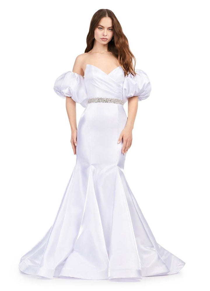 Ashley Lauren 11419 White Prom Dress