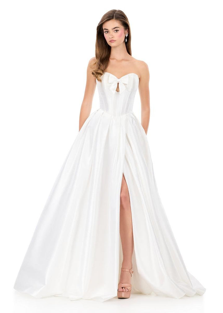 Ashley Lauren 12264 White Prom Dress