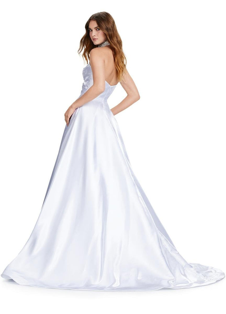 Ashley Lauren 11473 White Prom Dress