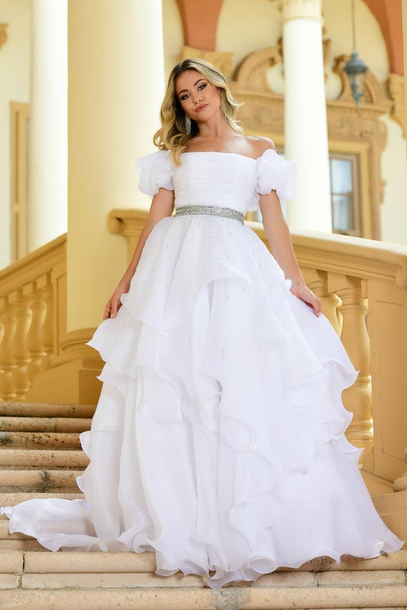 Ava Presley 28571 White Prom Dress