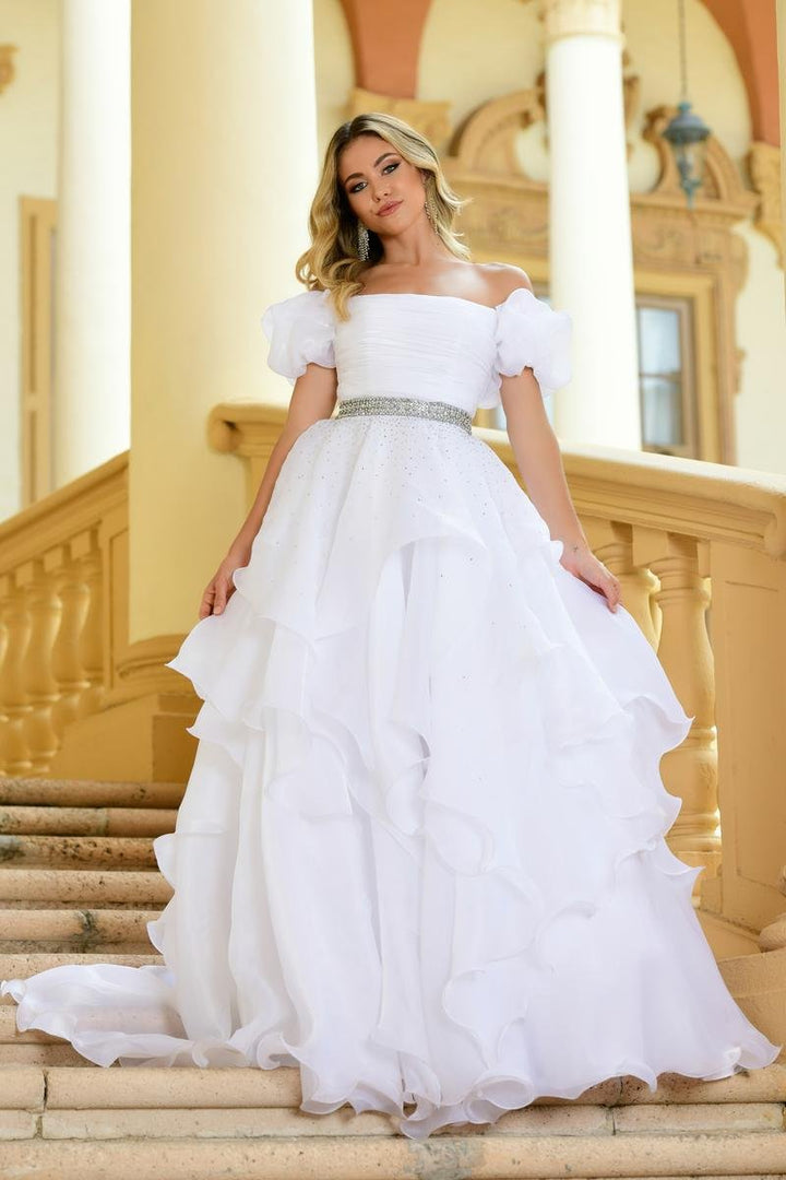 Ava Presley 28571 White Prom Dress
