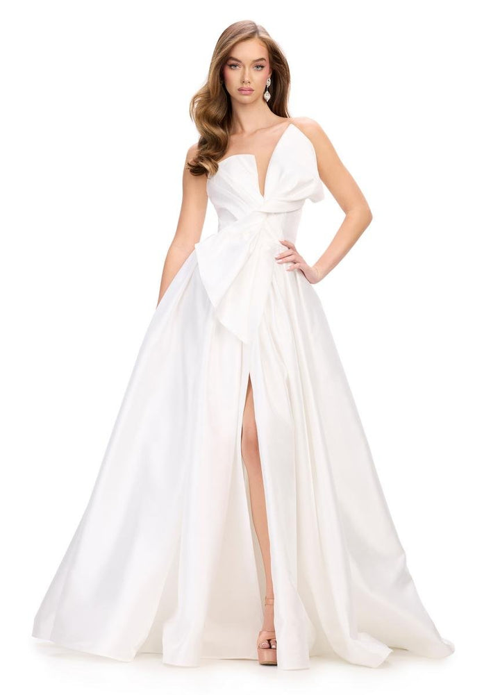 Ashley Lauren 11609 White Prom Dress