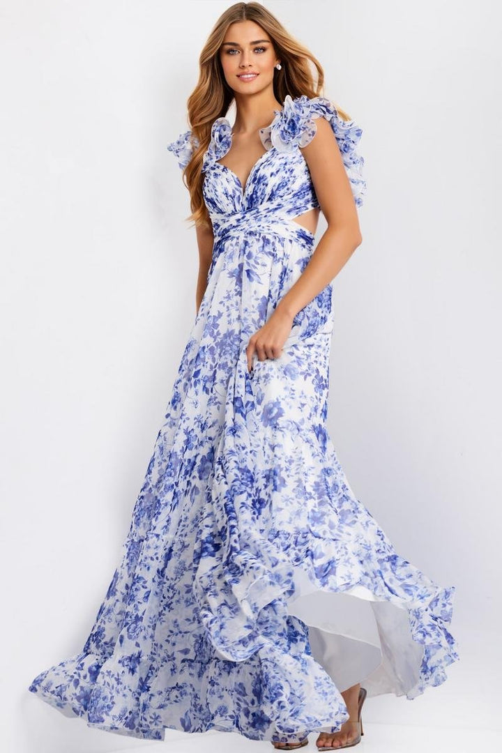 Jovani 49143 — White/Blue
