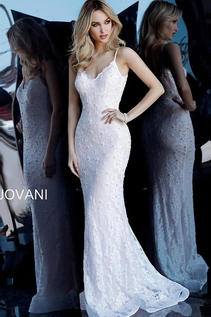 Jovani 68408 — White/Blush