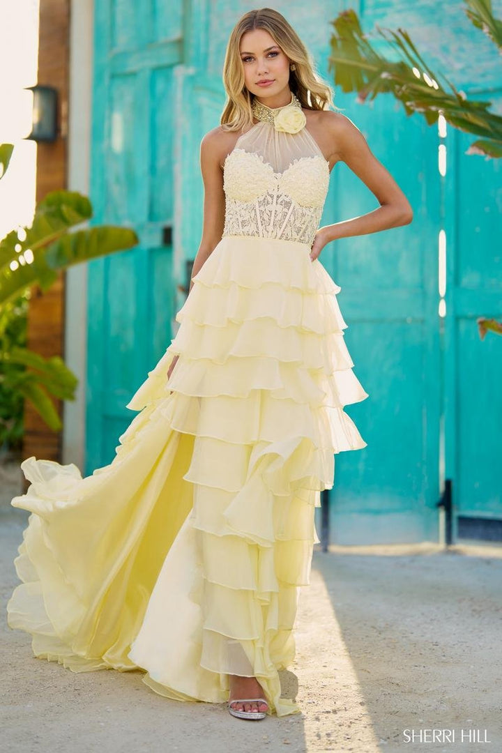 Sherri Hill 56083 Yellow Prom Dress