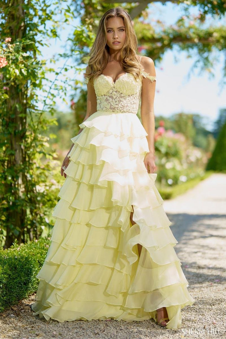 Sherri Hill 56868 Yellow Prom Dress