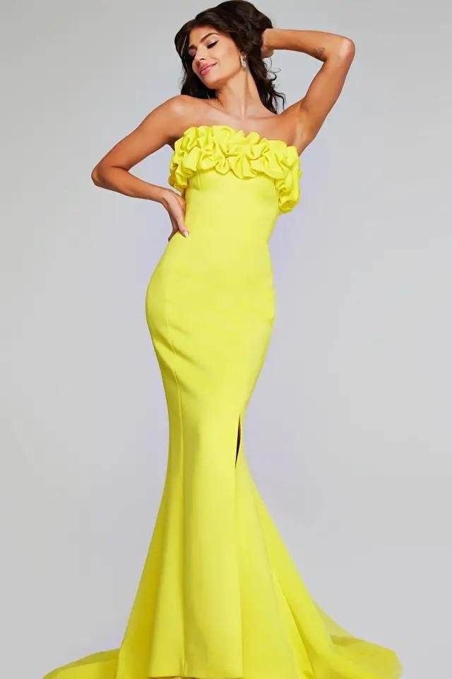 Jovani 38922 Yellow Prom Dress