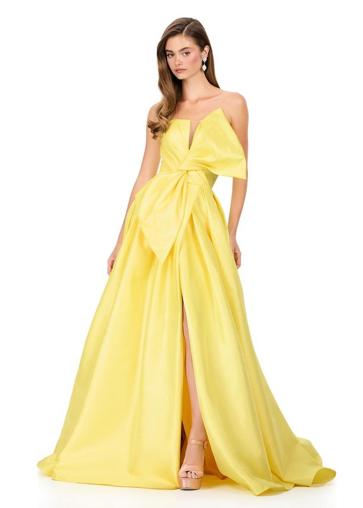 Ashley Lauren 11609 Yellow Prom Dress