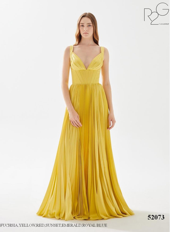 Tarik Ediz 52073 Yellow Prom Dress