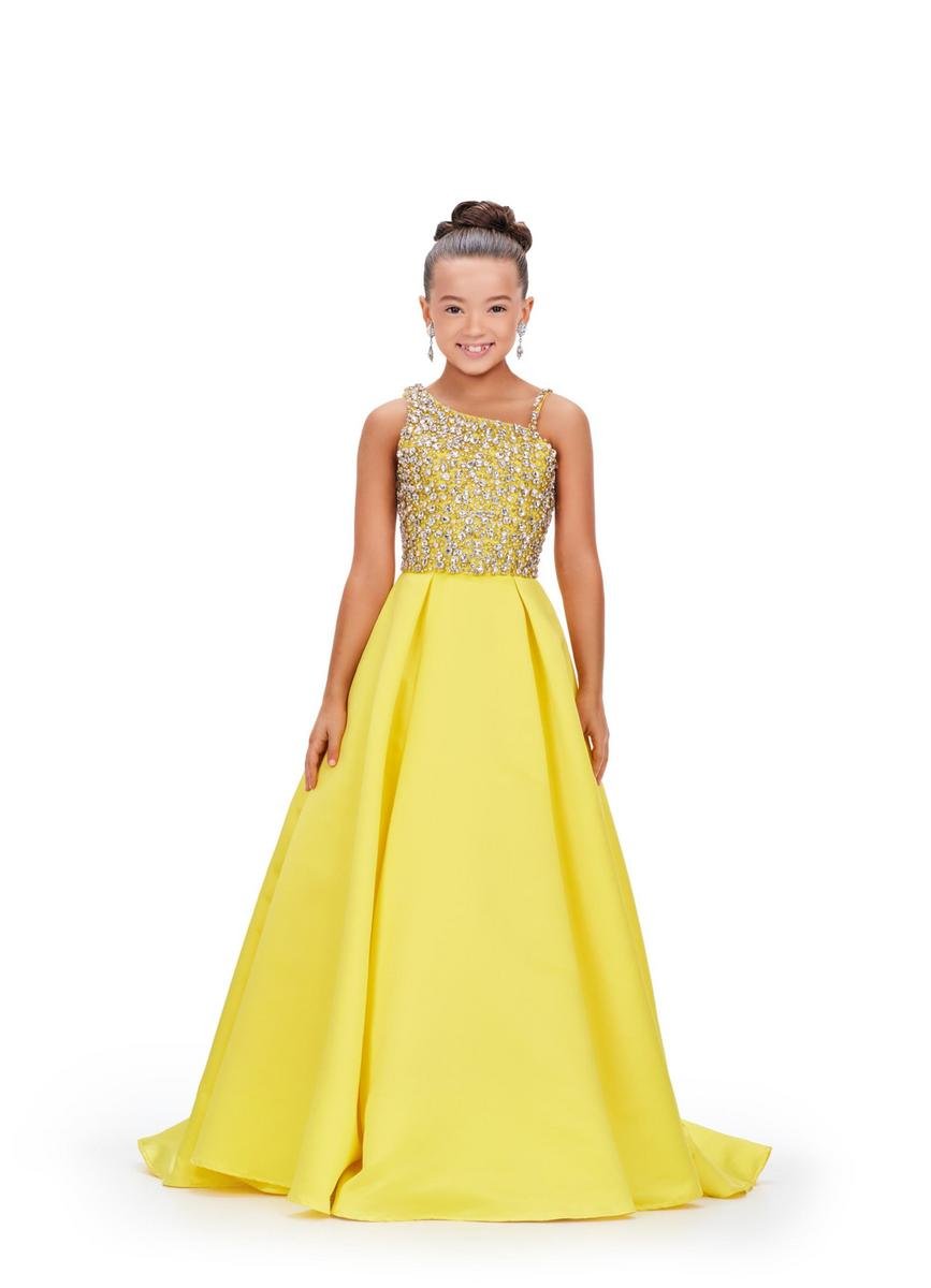 Ashley Lauren 8153 Yellow Prom Dress