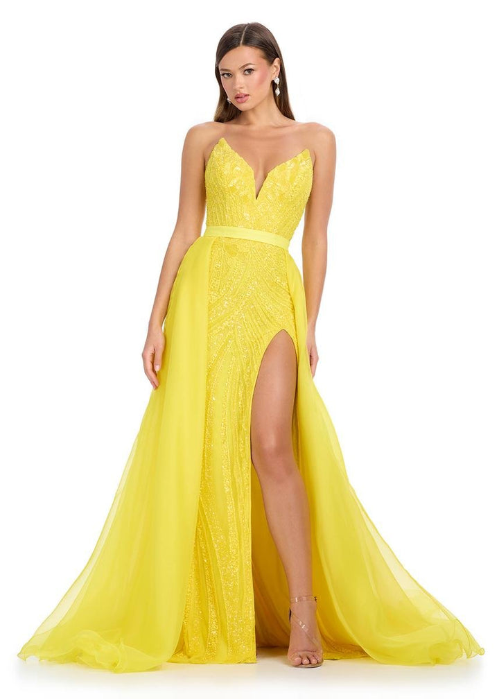 Ashley Lauren 1740 Yellow Prom Dress