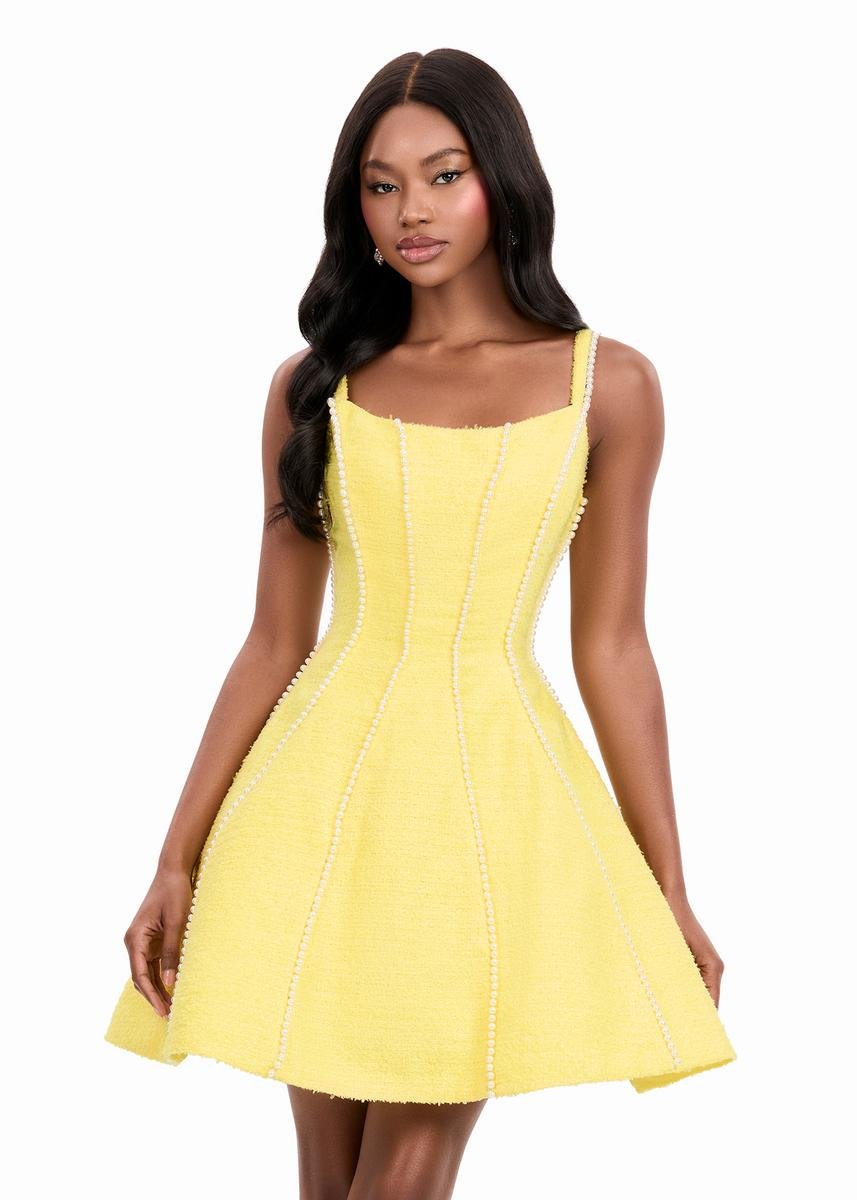 Ashley Lauren 4982 Yellow Prom Dress