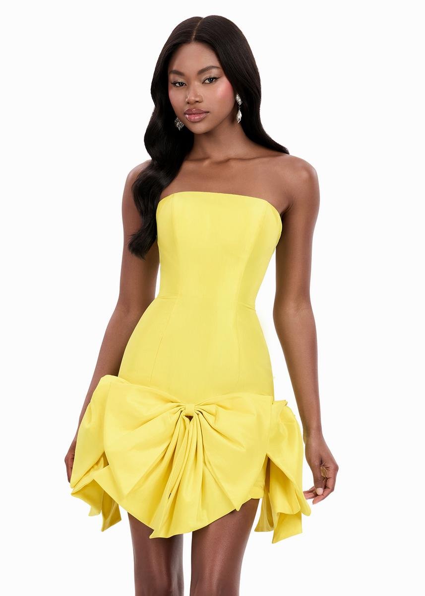 Ashley Lauren 4950 Yellow Prom Dress