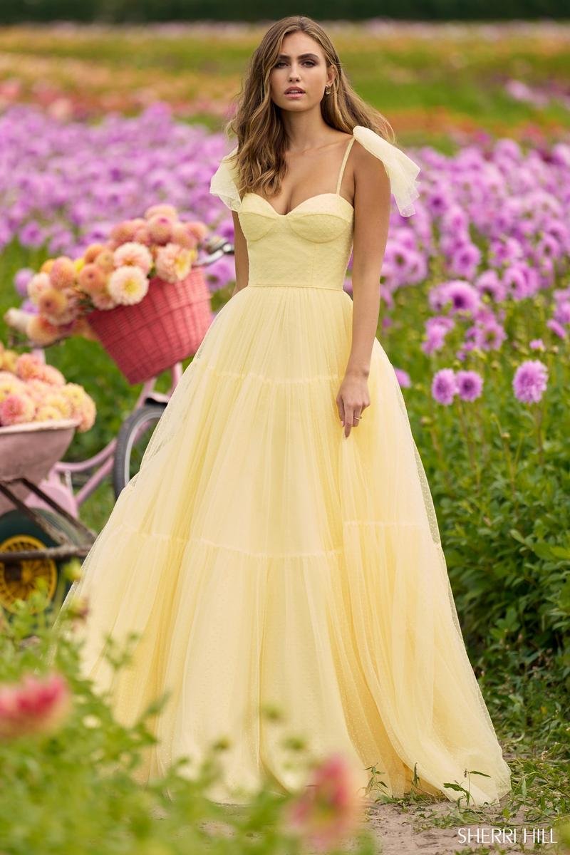 Sherri Hill 56126 Yellow Prom Dress