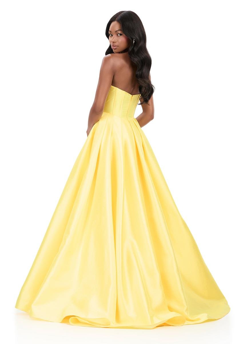 Ashley Lauren 12264 Yellow Prom Dress
