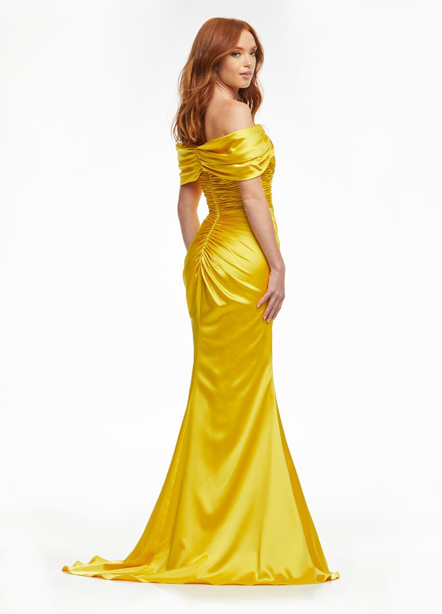 Ashley Lauren 11093 Yellow Prom Dress