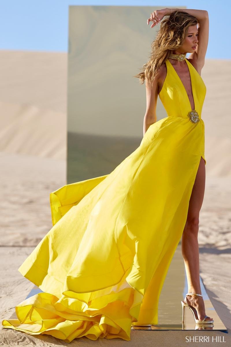Sherri Hill 56728 Yellow Prom Dress