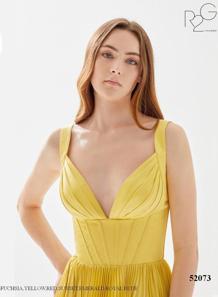 Tarik Ediz 52073 Yellow Prom Dress
