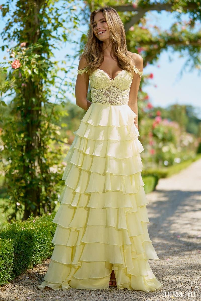 Sherri Hill 56868 Yellow Prom Dress