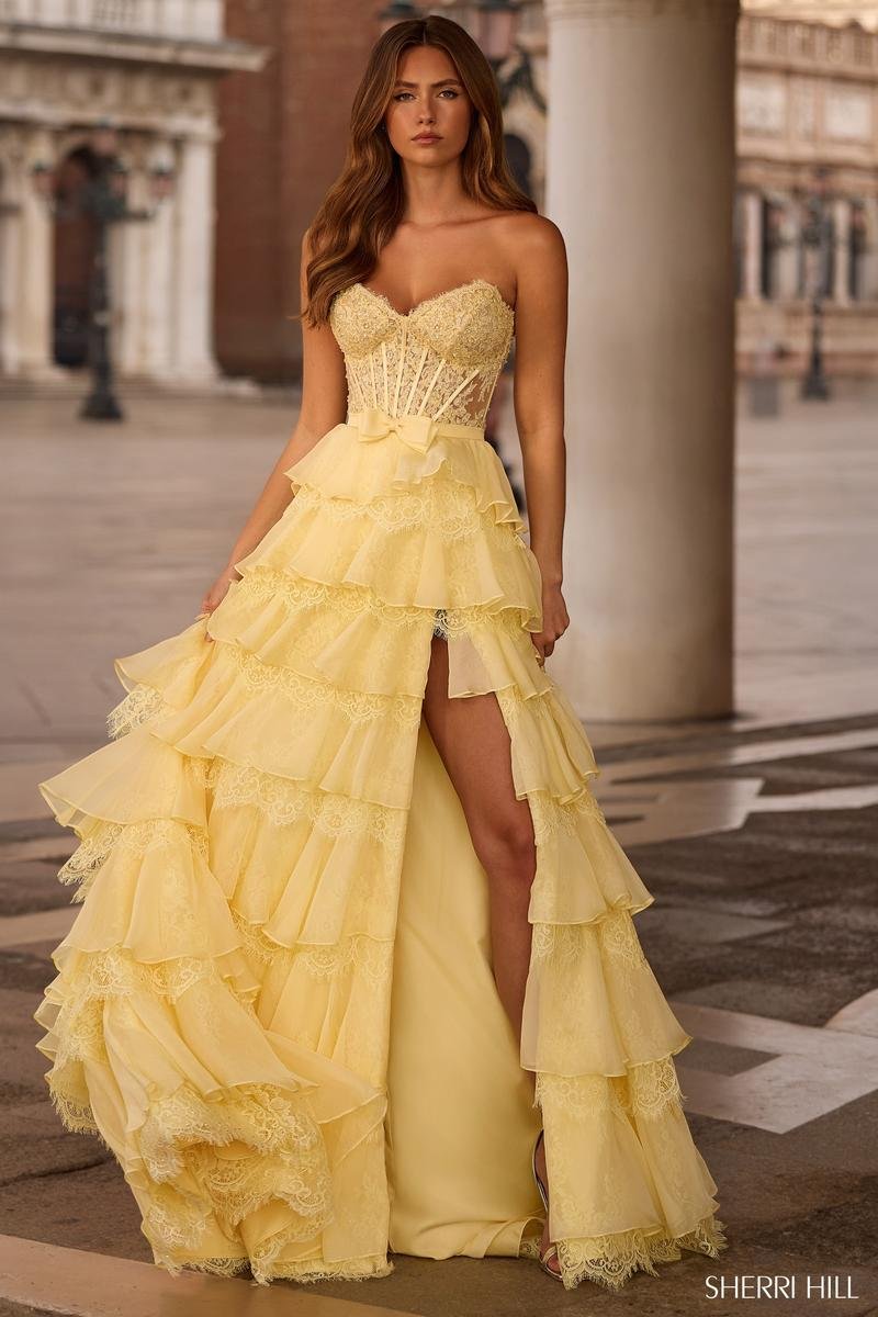 Sherri Hill 57479 Yellow Prom Dress