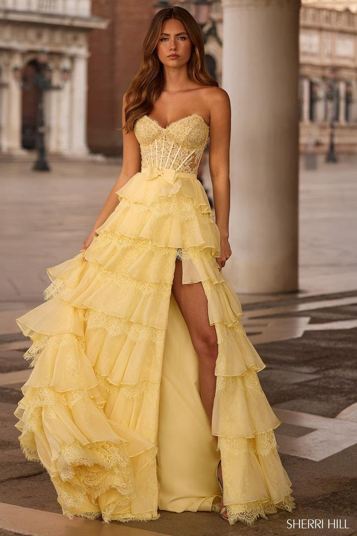 Sherri Hill 57479 Yellow Prom Dress