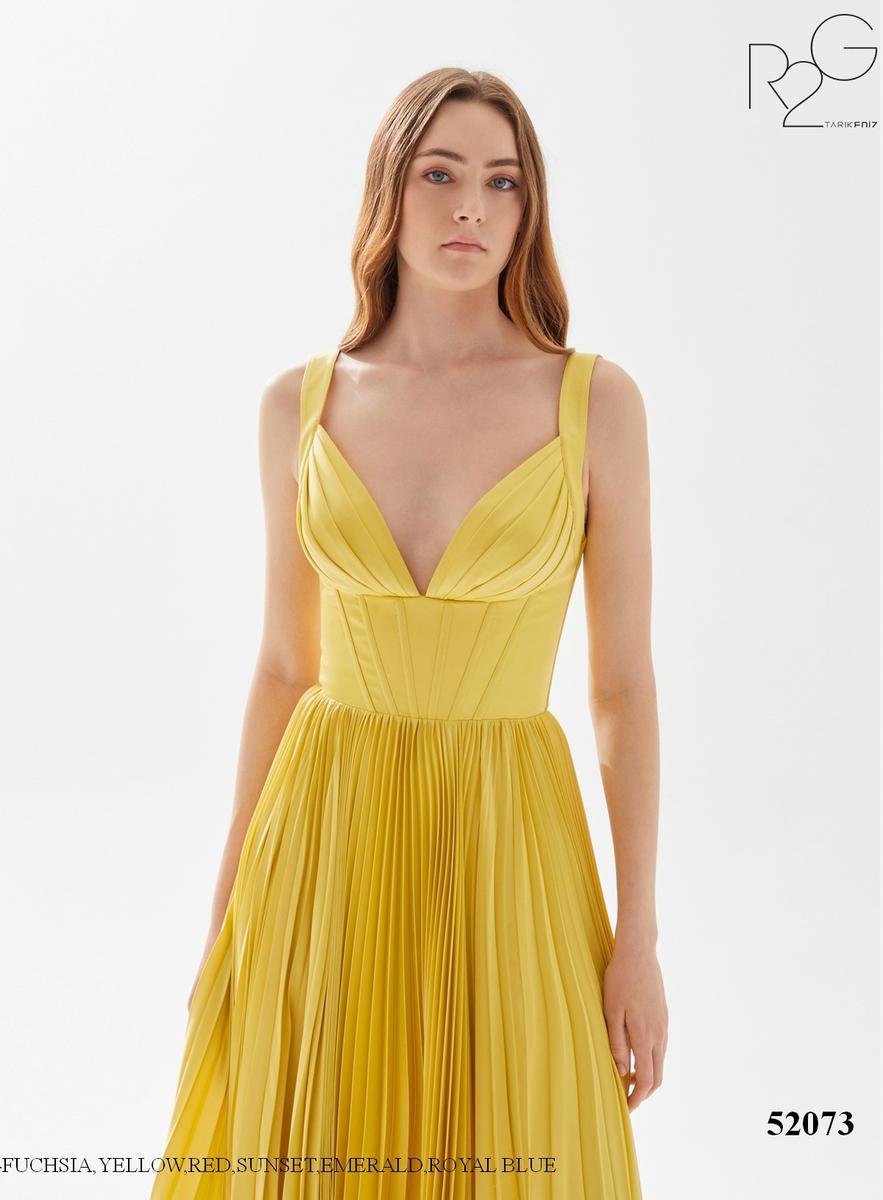 Tarik Ediz 52073 Yellow Prom Dress