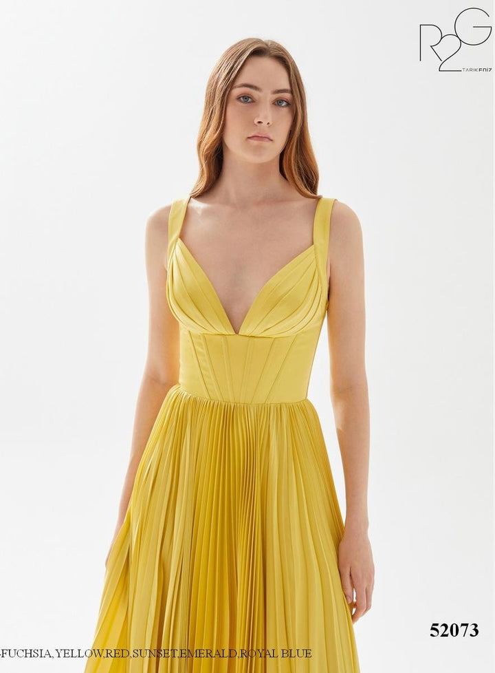 Tarik Ediz 52073 Yellow Prom Dress