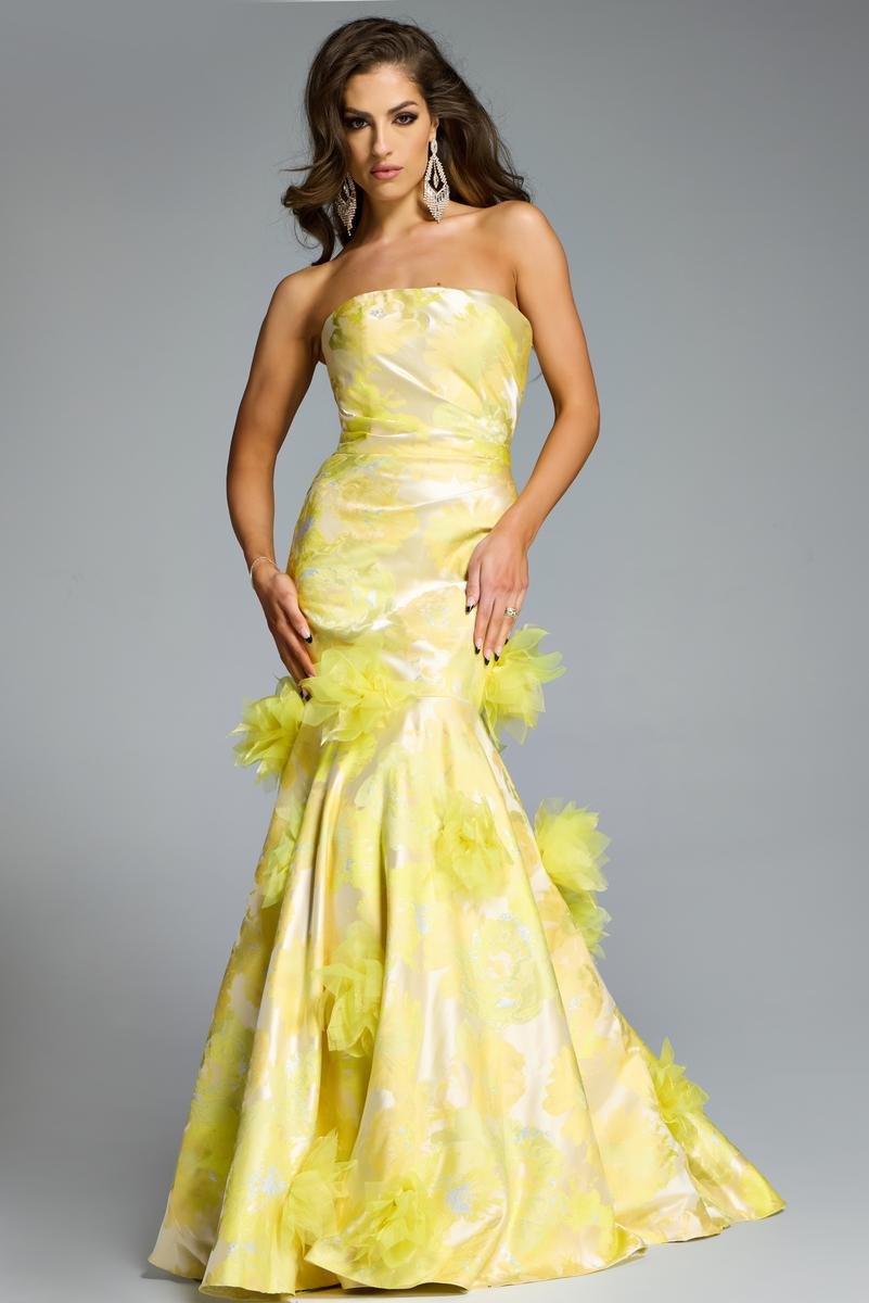 Jovani 44351 — Yellow/Multi
