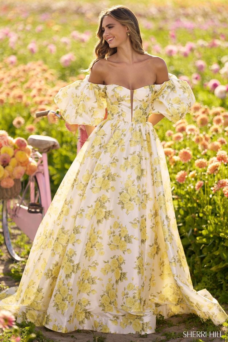 Sherri Hill 56379 Yellow Rose Prom Dress