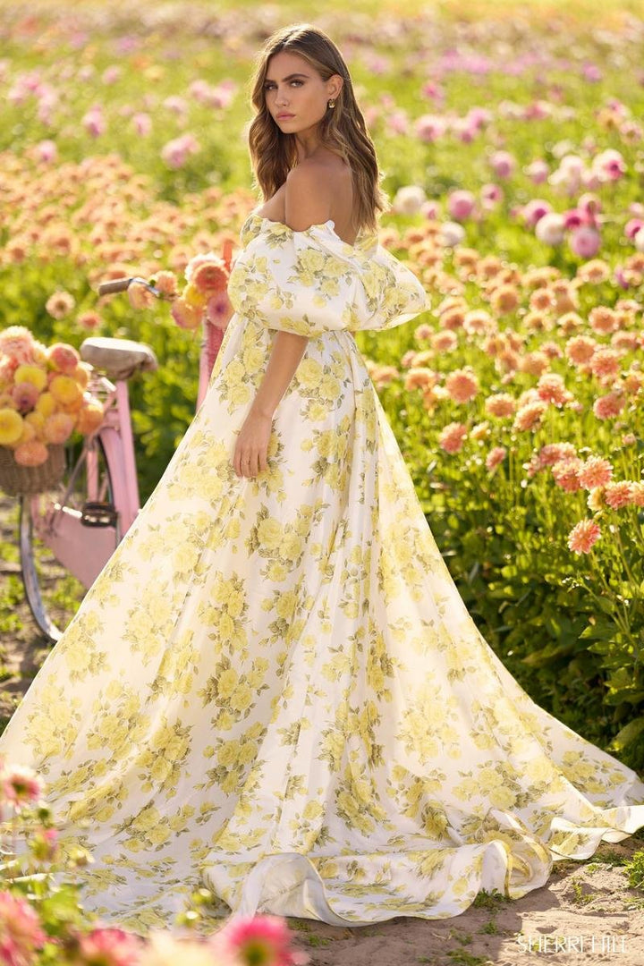 Sherri Hill 56379 Yellow Rose Prom Dress