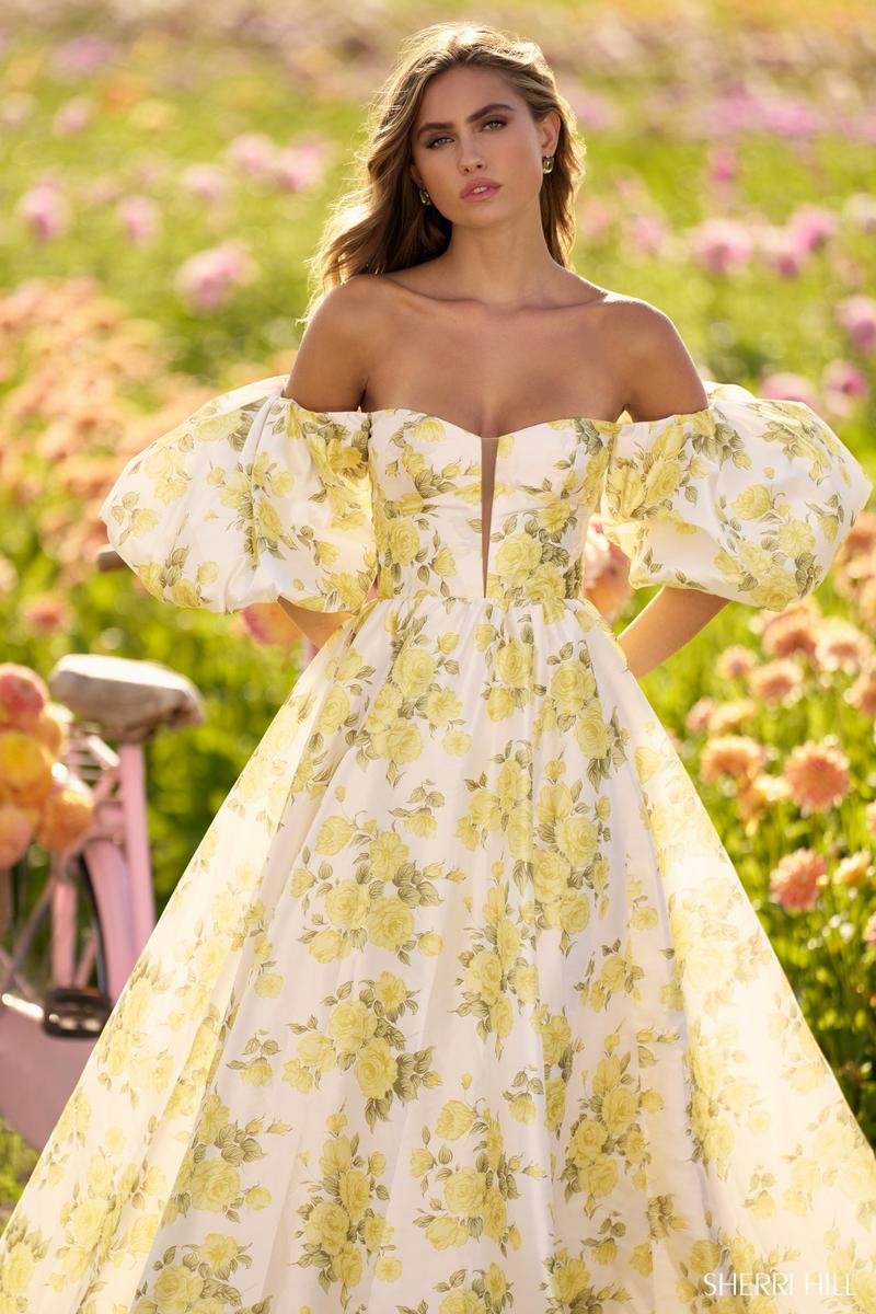 Sherri Hill 56379 Yellow Rose Prom Dress