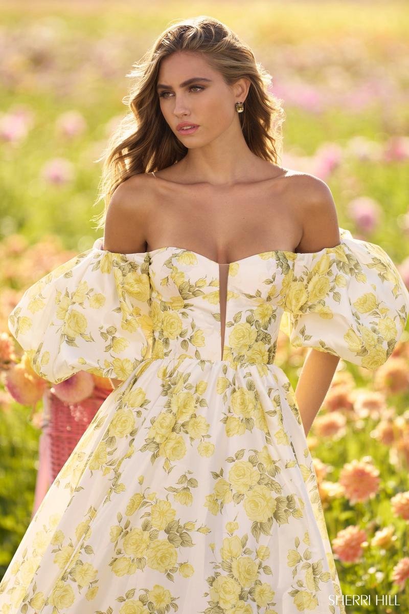 Sherri Hill 56379 Yellow Rose Prom Dress