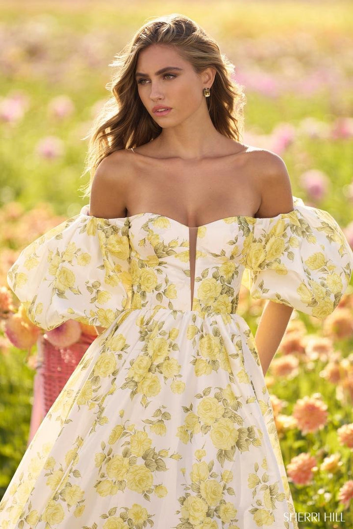 Sherri Hill 56379 Yellow Rose Prom Dress